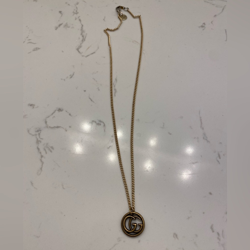 Repurposed Gucci button necklace